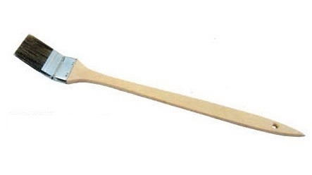 Heizkörperpinsel mit Holzgriff, abgewinkelt, graue Borsten